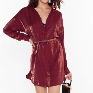 Shimmy Oversized Shirt Dress